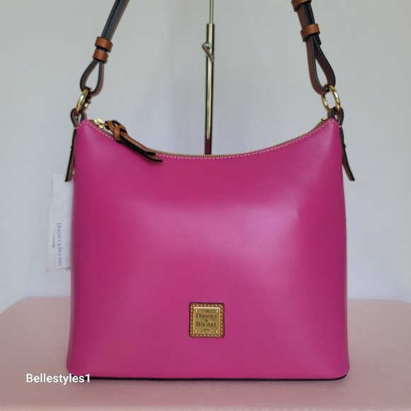 DOONEY & BOURKE Wexford Smooth Leather Hobo Shoulder Bag-Magenta color 🎈$169. - Picture 1 of 16